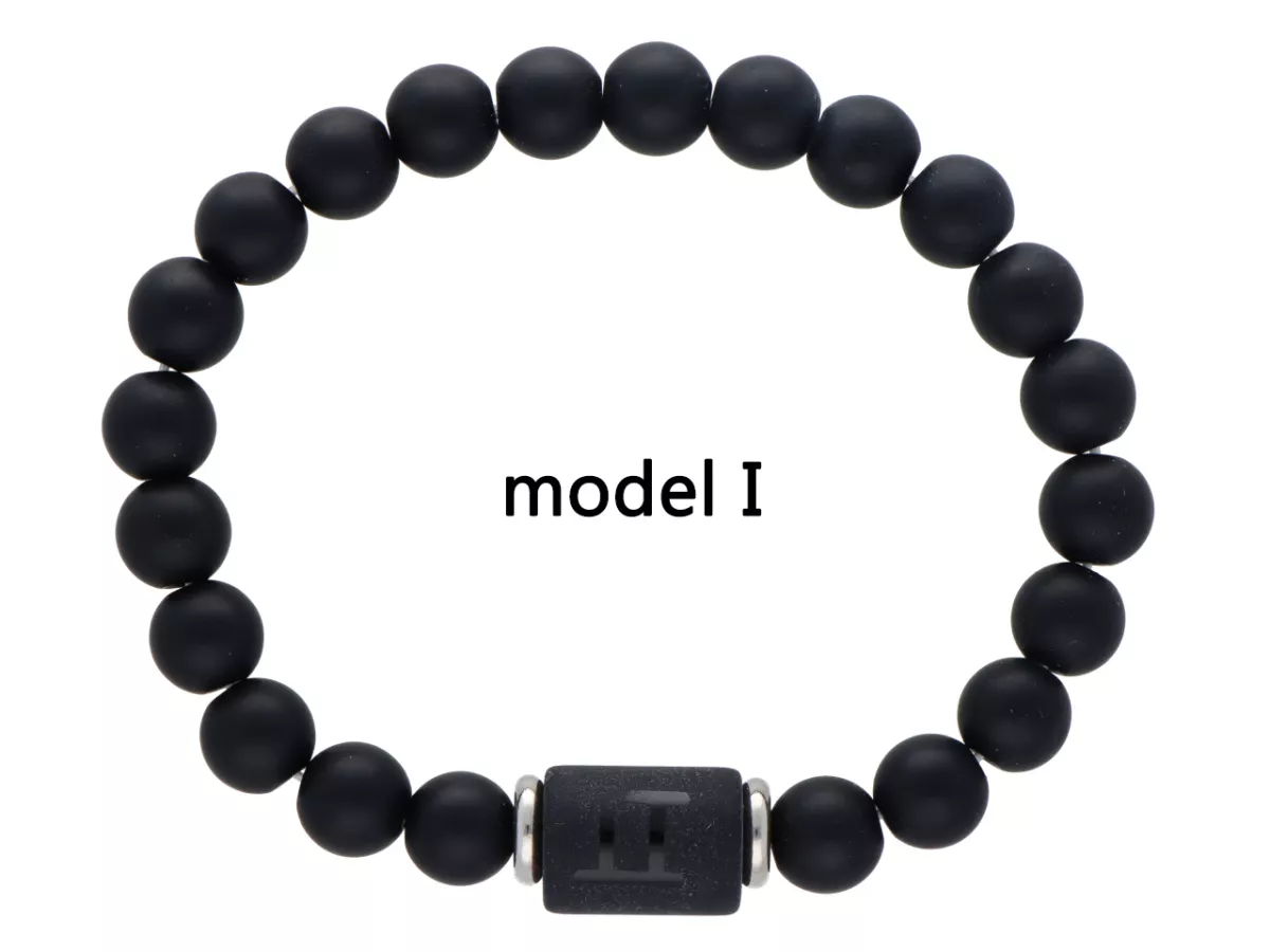 R4E96 BRANSOLETKA LAWA PRASOWANA KULE 8 mm - BLIŹNIĘTA