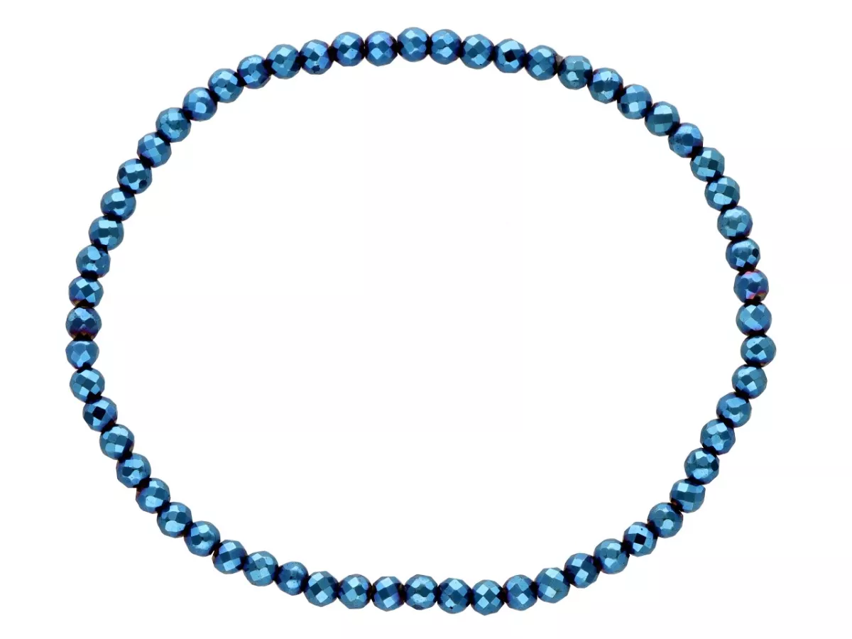 R2S75 BRANSOLETKA HEMATYT KULE FASETOWANE 3 mm