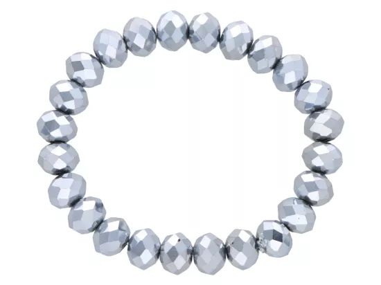 R4Z69 BRANSOLETKA KRYSZTAŁKI 10 mm NA GUMCE