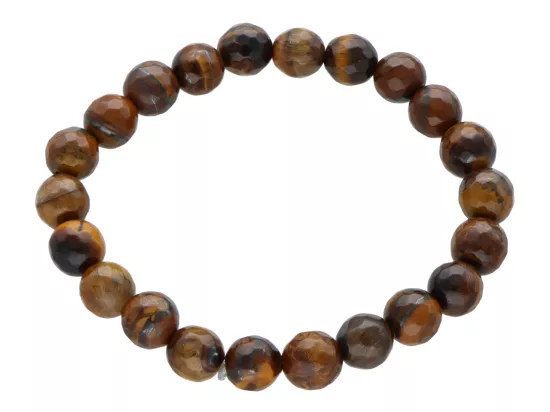 R1L23 BRANSOLETKA TYGRYSIE OKO KULE FASETOWANE 8 mm