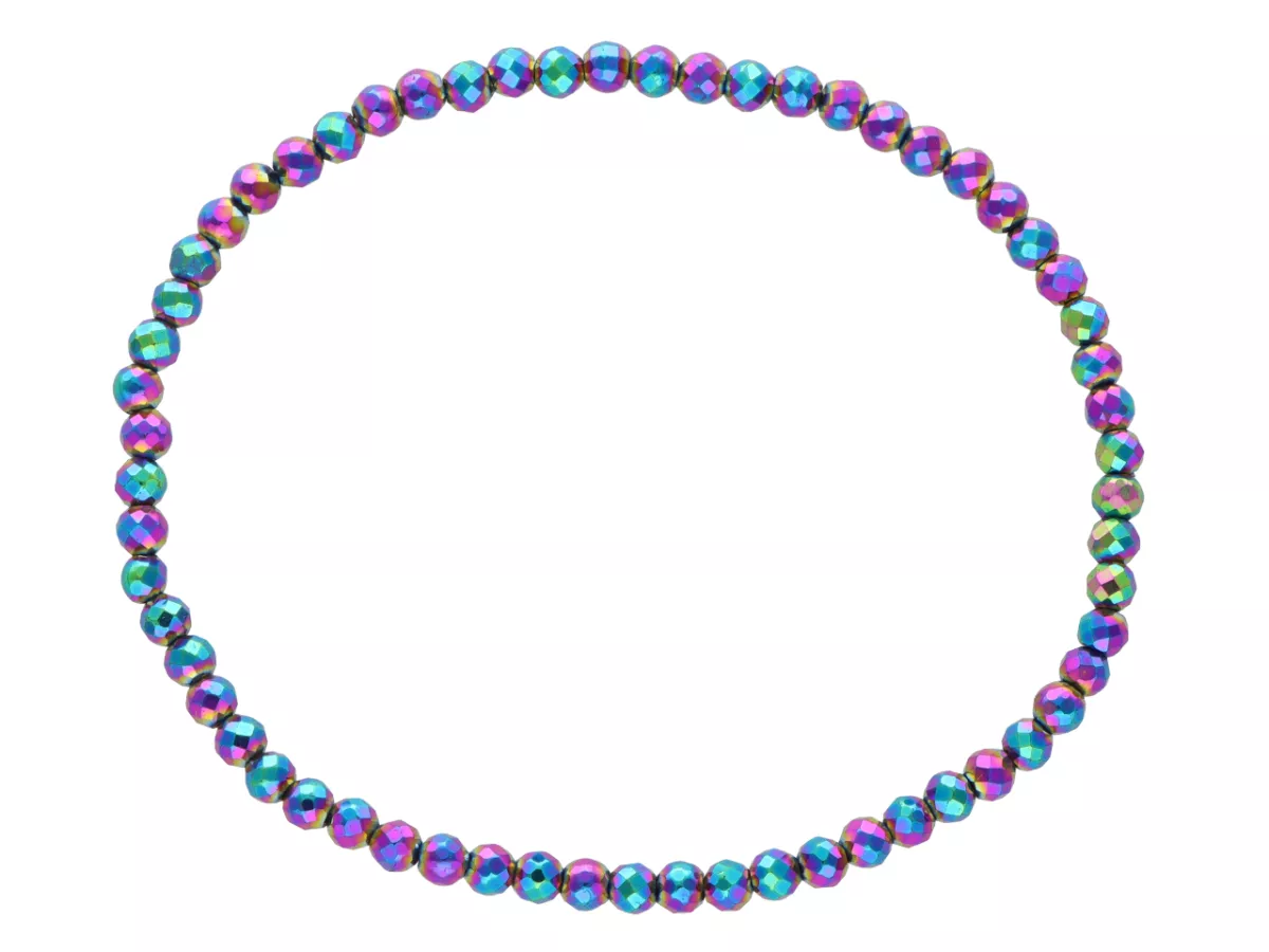 R2N43 BRANSOLETKA HEMATYT KULE FASETOWANE 3 mm