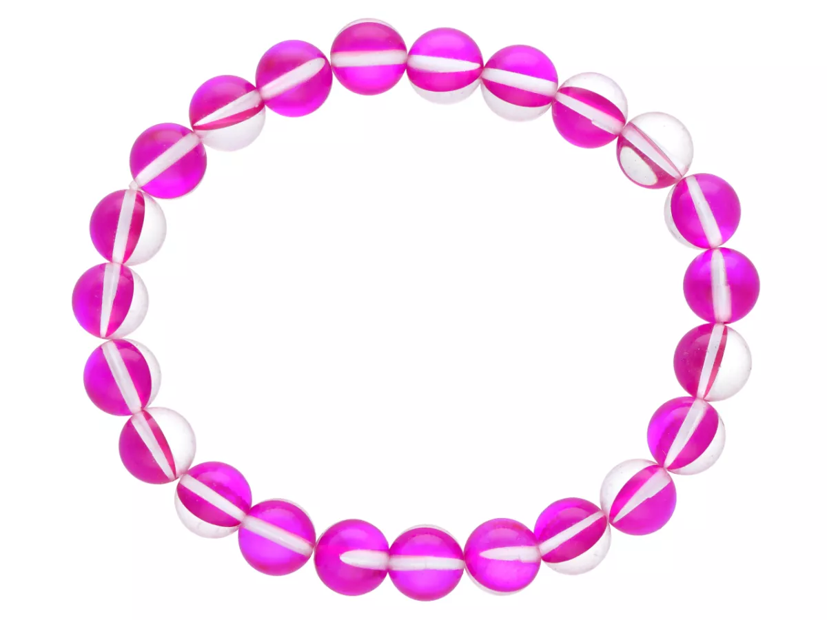 R4N38 BRANSOLETKA CYRKONIA SZKLANA POŁYSK KULE 8,5 mm