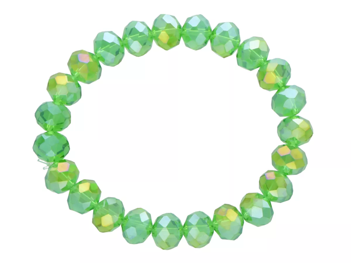 R4G87 BRANSOLETKA KRYSZTAŁKI 10 mm NA GUMCE