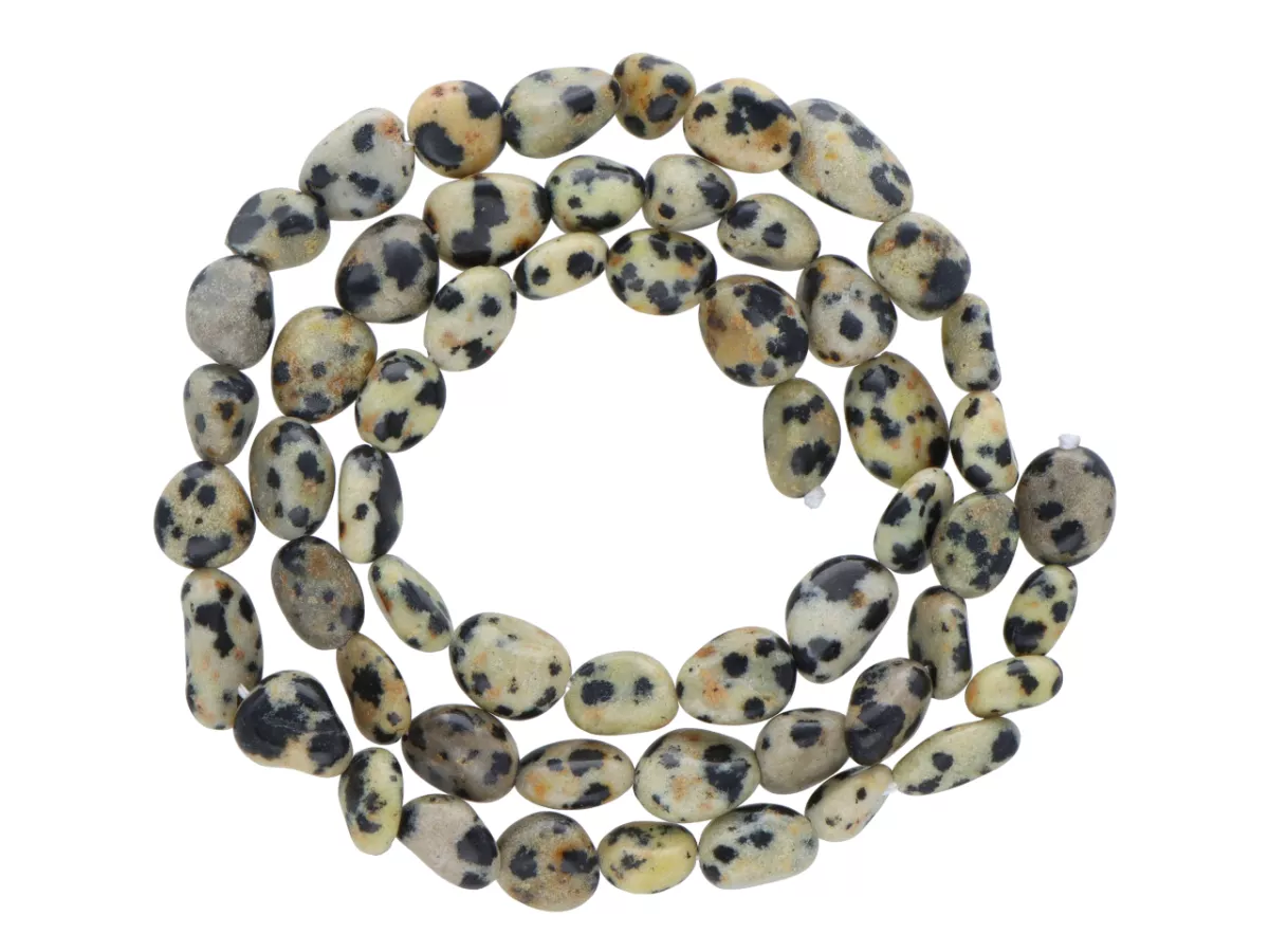 K7M18 JASPIS DALMATYŃSKI BRYŁKI - 1 SZNUR