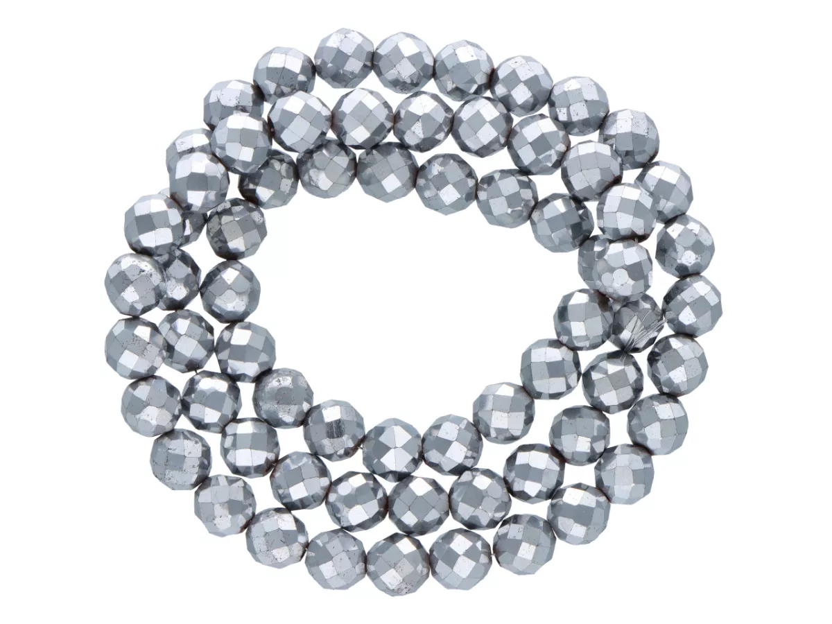 K6H00 HEMATYT KULE FASETOWANE 6 mm - 1 SZNUR