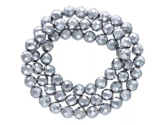 K6H00 HEMATYT KULE FASETOWANE 6 mm - 1 SZNUR