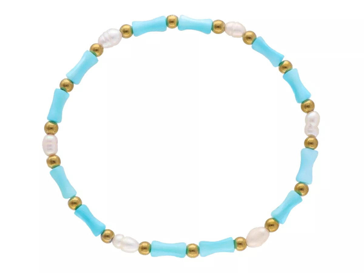 R4M07 BRANSOLETKA MASA PERŁOWA PERŁA NATURALNA