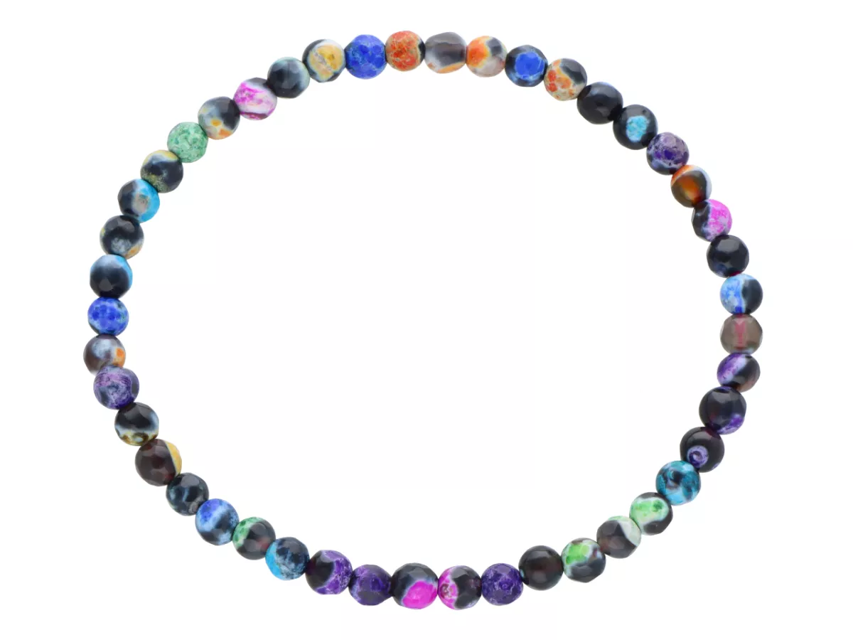 R4J41 BRANSOLETKA AGAT KULE FASETOWANE 4 mm