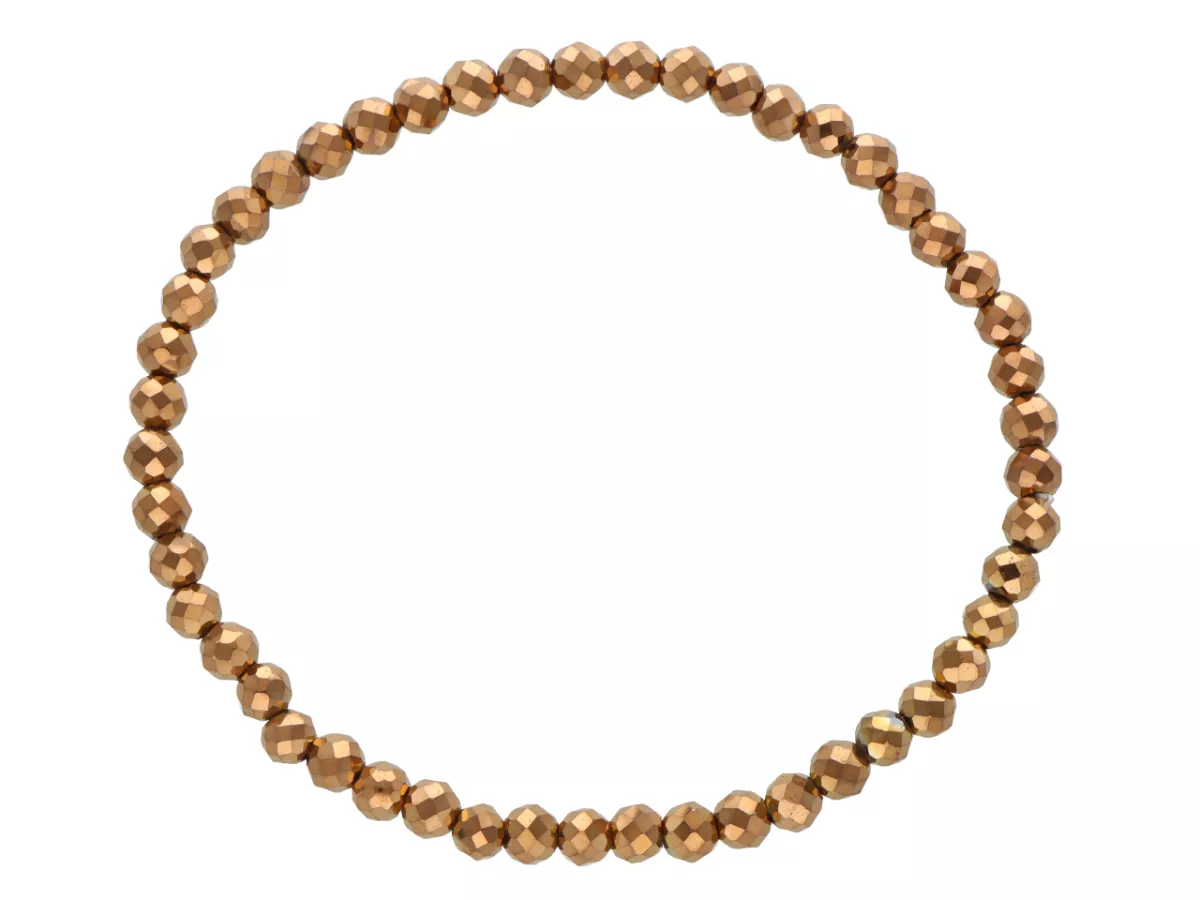 R2F90 BRANSOLETKA HEMATYT KULE FASETOWANE 4 mm