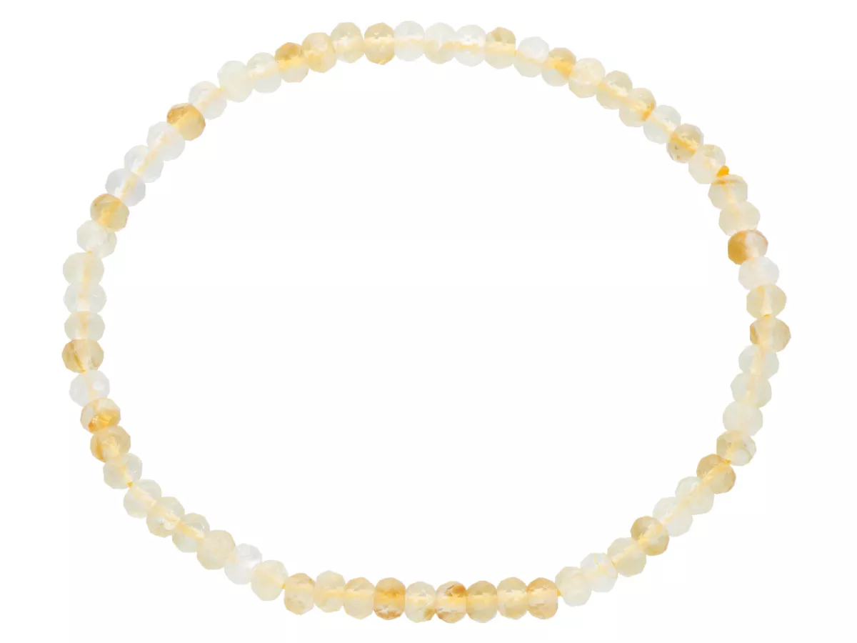 R5B39 BRANSOLETKA CYTRYN OPONKI FASETOWANE 4 mm