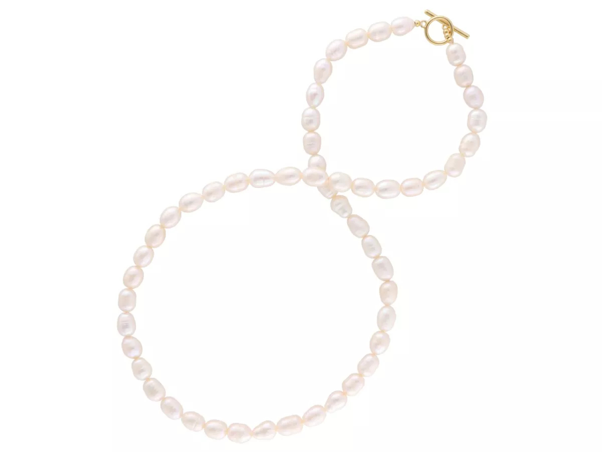 N3E03 NASZYJNIK PERŁY NATURALNE I STAL CHIRURGICZNA