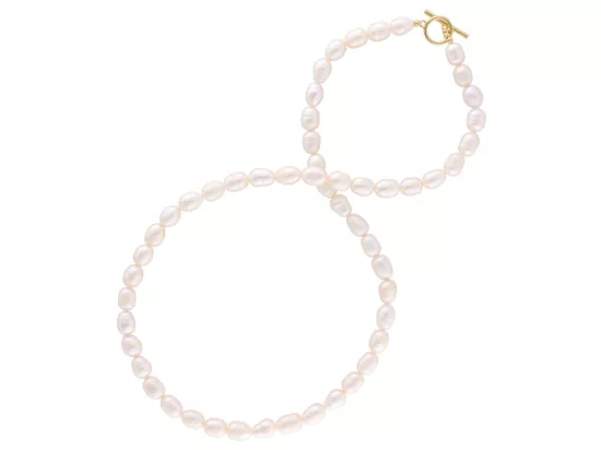 N3E03 NASZYJNIK PERŁY NATURALNE I STAL CHIRURGICZNA