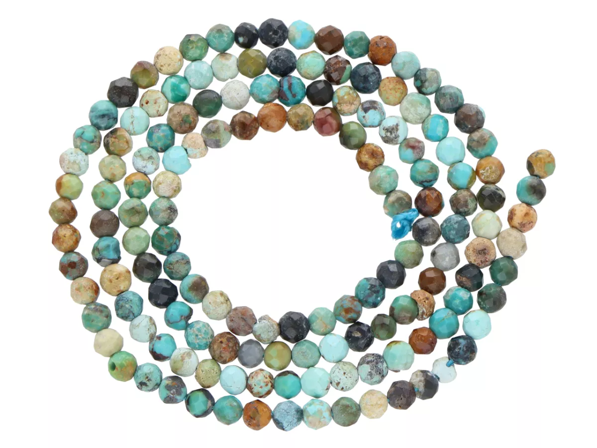 K6Y12 TURKUS AFRYKAŃSKI KULE FASETOWANE 3 mm - 1 SZNUR