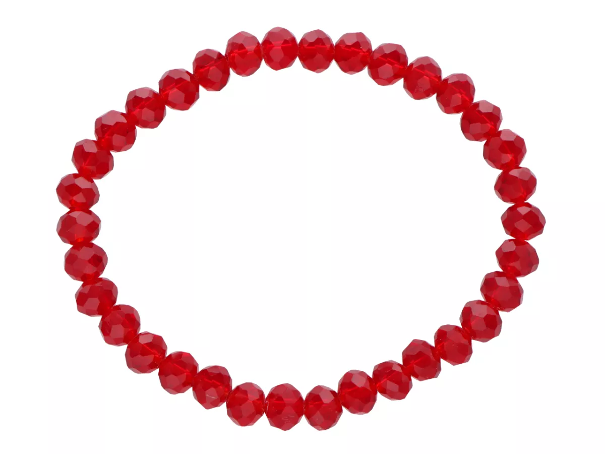 R4C83 BRANSOLETKA KRYSZTAŁKI 6 mm NA GUMCE