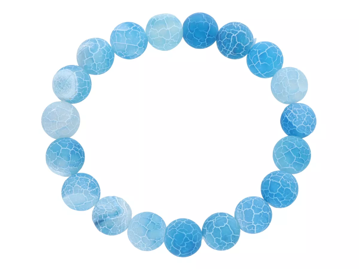 R4H53 BRANSOLETKA AGAT TRAWIONY KULE 10 mm