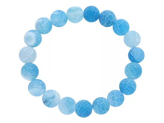 R4H53 BRANSOLETKA AGAT TRAWIONY KULE 10 mm