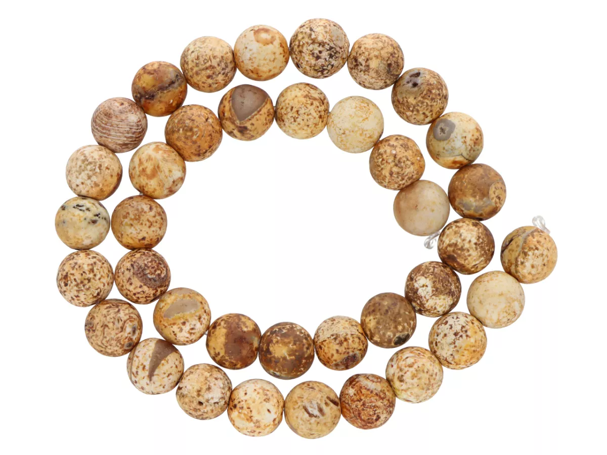 K6Y44 JASPIS KALAHARI KULE MATOWE 10 mm - 1 SZNUR