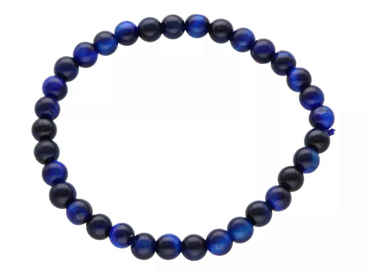 R4E59 BRANSOLETKA TYGRYSIE OKO GRANATOWE KULE 6,5 mm