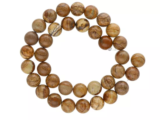 K6D87 JASPIS OBRAZKOWY KULE 10,5 mm - 1 SZNUR