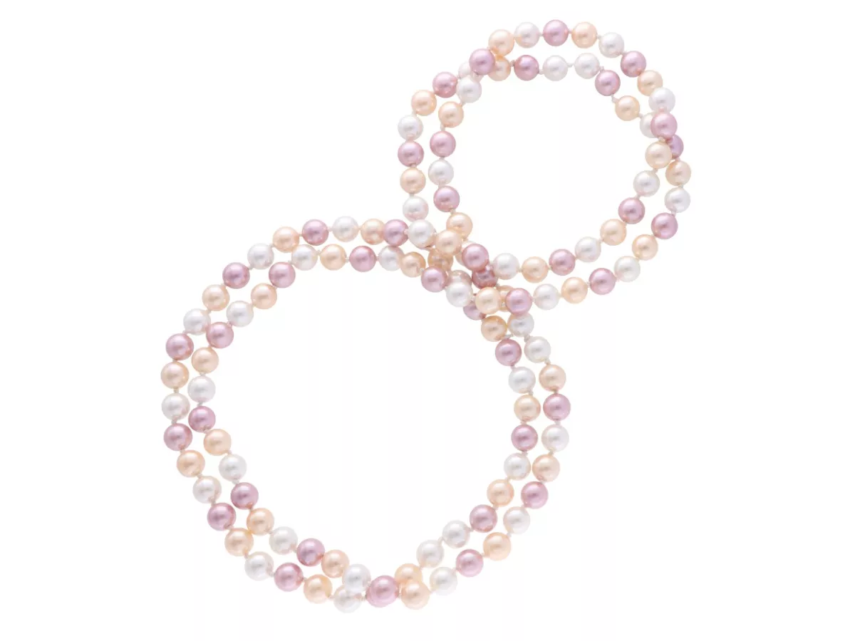 N2J99 NASZYJNIK PERŁA MAJORKA KULE 8 mm