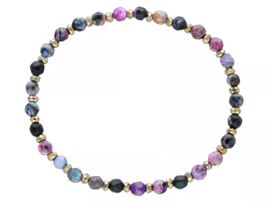 R5B04 BRANSOLETKA AGAT I HEMATYT