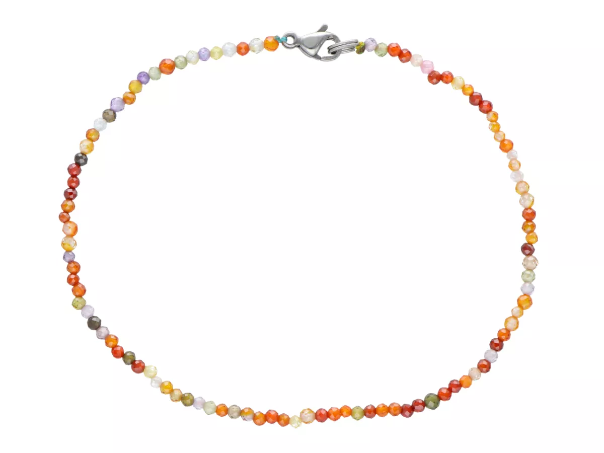 R3B21 BRANSOLETKA CYRKONIA SZKLANA KULE FASETOWANE 2 mm