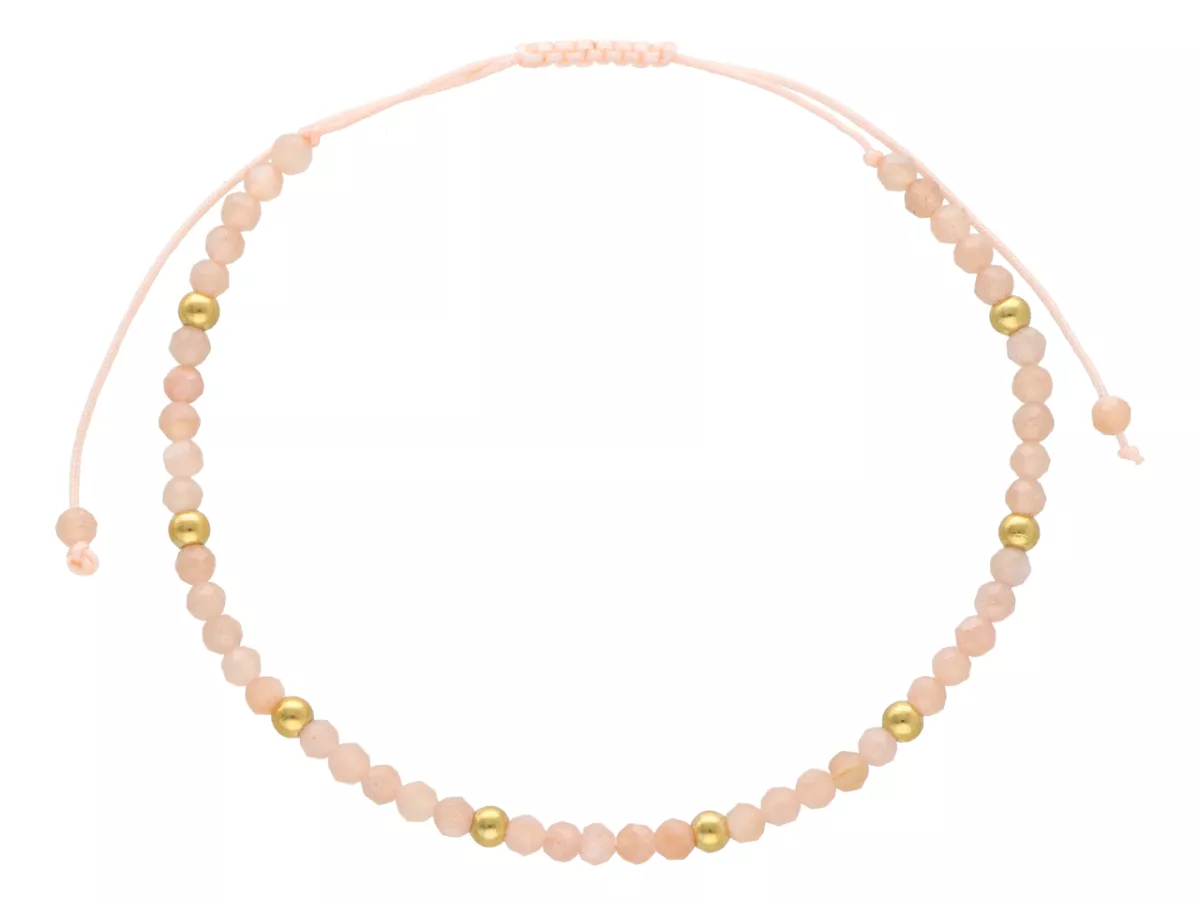 R4O09 BRANSOLETKA SHAMBALLA KAMIEŃ SŁONECZNY I STAL CHIRURGICZNA