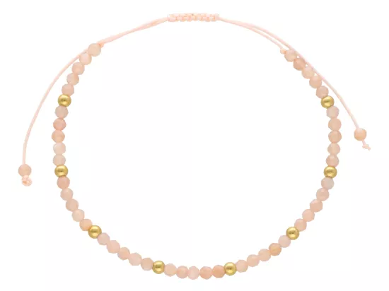 R4O09 BRANSOLETKA SHAMBALLA KAMIEŃ SŁONECZNY I STAL CHIRURGICZNA