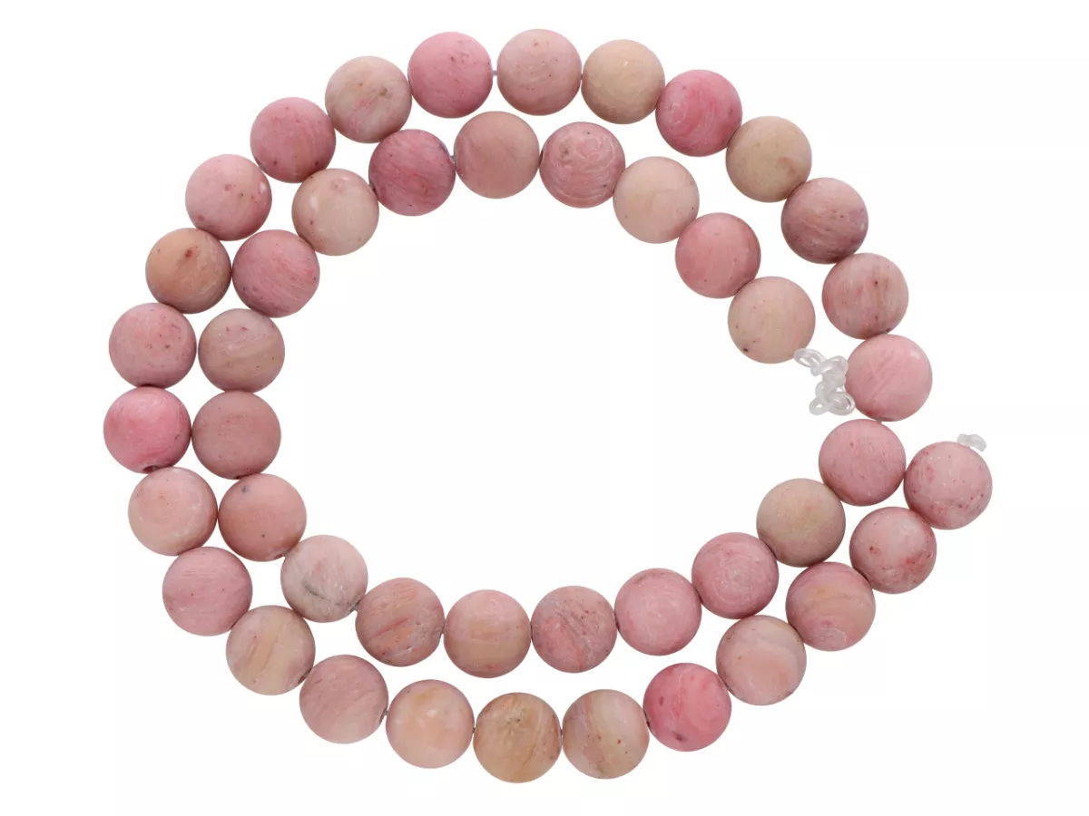 K6T93 RODONIT RÓŻOWY MATOWY KULE 8,5 mm - 1 SZNUR