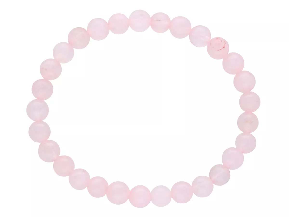 R2S44 BRANSOLETKA KWARC RÓŻOWY KULE 6 mm