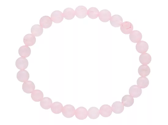 R2S44 BRANSOLETKA KWARC RÓŻOWY KULE 6 mm