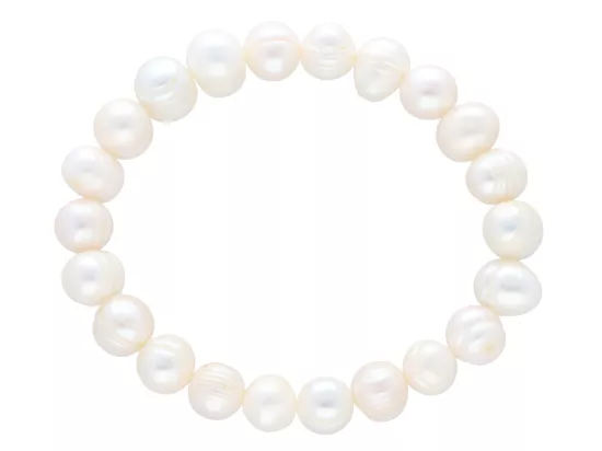 R2R65 BRANSOLETKA PERŁY NATURALNE NA GUMCE