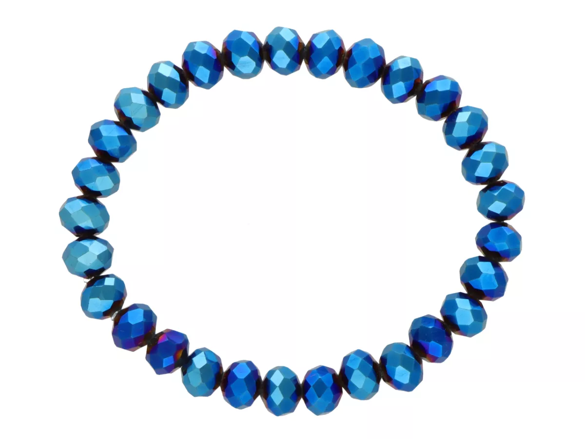 R4D24 BRANSOLETKA KRYSZTAŁKI 8 mm NA GUMCE