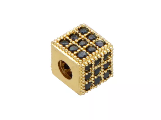 P5L40 PRZEKŁADKA OZDOBNA Z MIEDZI Z CYRKONIAMI - 1 SZTUKA