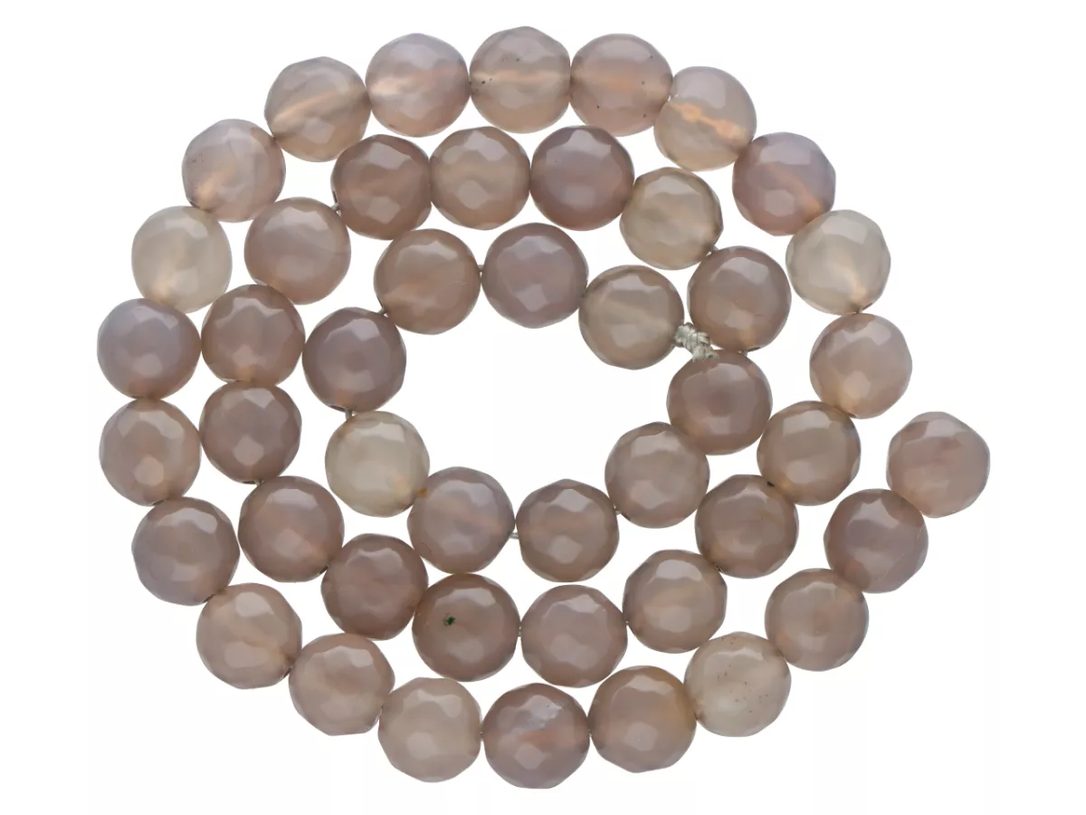 K5Z79 AGAT SZARY KULE FASET. 8 mm - 1 SZNUR