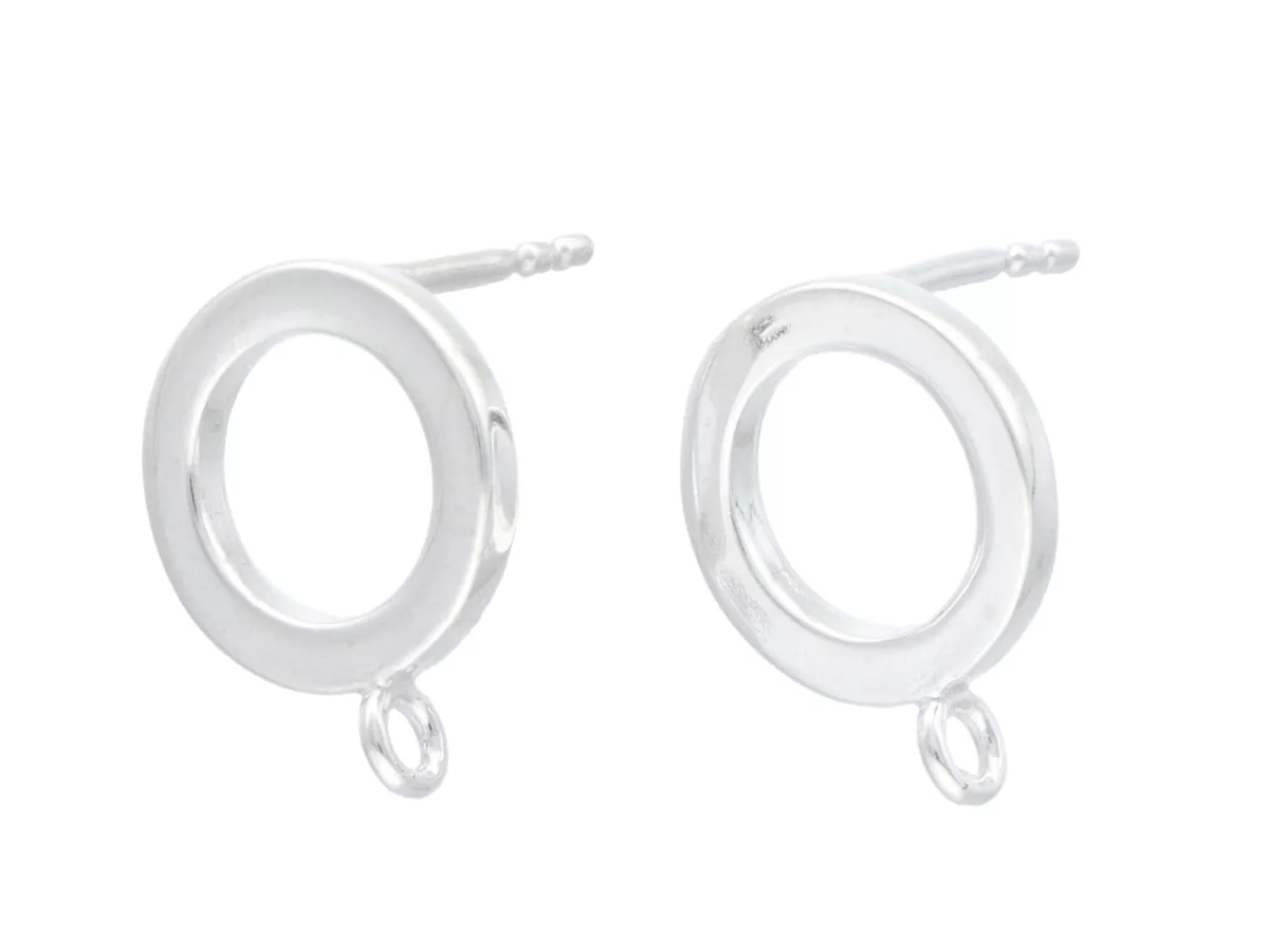 P3L23 BAZA KOLCZYKA Z PODWIESZKĄ SREBRO 925 - 1 PARA