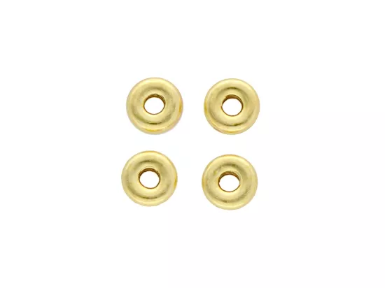 P3K52 PRZEKŁADKA OPONKA 4 mm SREBRO 925 POZŁACANE - 4 SZTUKI