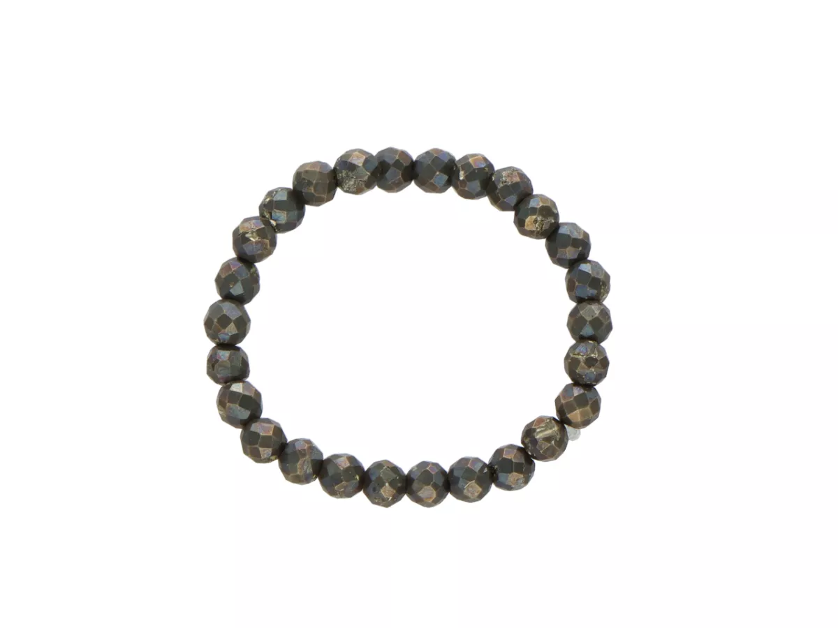 R3B84 PIERŚCIONEK PIRYT KULE FASETOWANE 2 mm