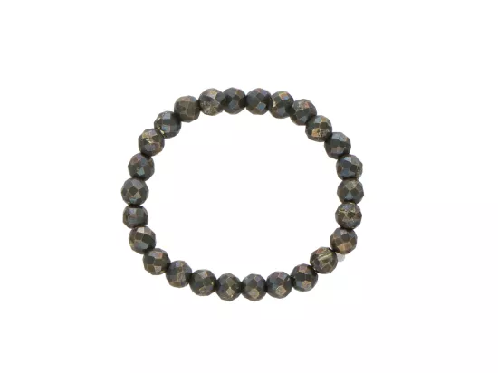 R3B84 PIERŚCIONEK PIRYT KULE FASETOWANE 2 mm