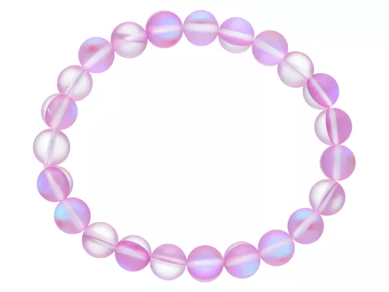 R4N43 BRANSOLETKA CYRKONIA SZKLANA MAT KULE 8,5 mm