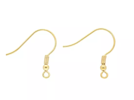 P3H72 BIGLE OTWARTE Z KULKĄ SREBRO 925 POZŁACANE - 1 PARA