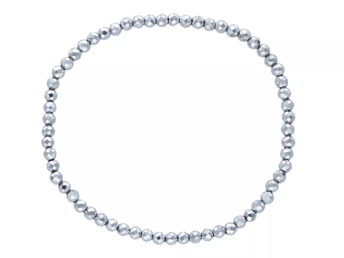 R3N94 BRANSOLETKA HEMATYT KULE FASETOWANE 3 mm