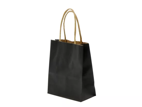 O1J66 TORBA PAPIEROWA CZARNA 6/12/15 cm - 10 SZTUK