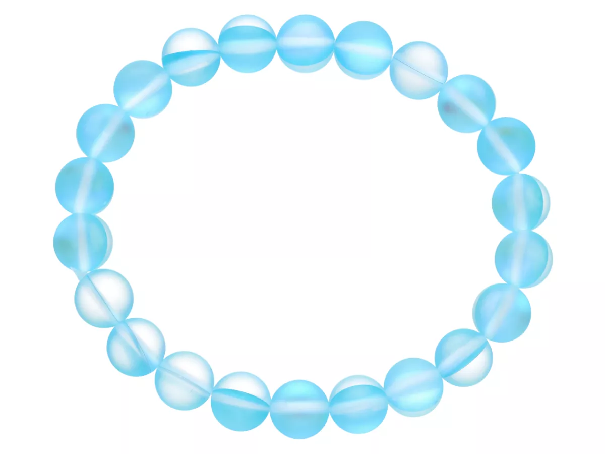 R4N35 BRANSOLETKA CYRKONIA SZKLANA MAT KULE 8,5 mm