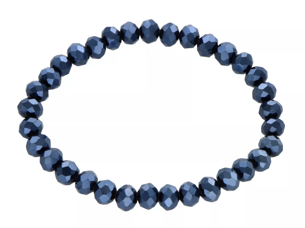 R4C84 BRANSOLETKA KRYSZTAŁKI 6 mm NA GUMCE