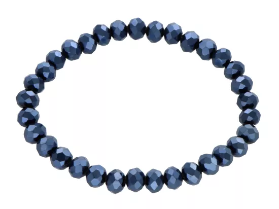 R4C84 BRANSOLETKA KRYSZTAŁKI 6 mm NA GUMCE