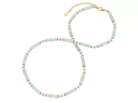 N3O03 NASZYJNIK AWENTURYN MASA PERŁOWA I HEMATYT