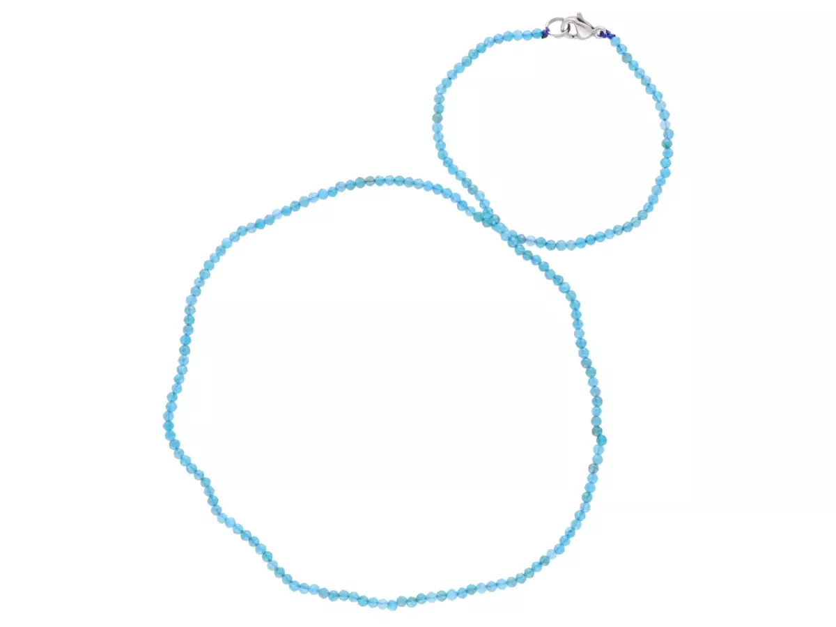 N2P24 NASZYJNIK APATYT KULE FASETOWANE 2 mm