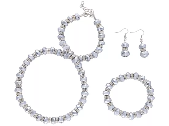 N2B21 KOMPLET BIŻUTERII KRYSZTAŁKI