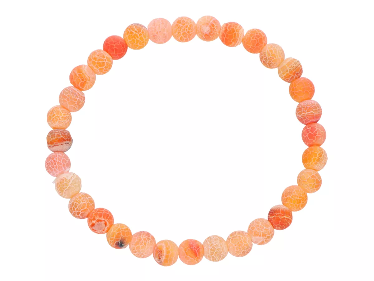 R4H60 BRANSOLETKA AGAT TRAWIONY KULE 6 mm